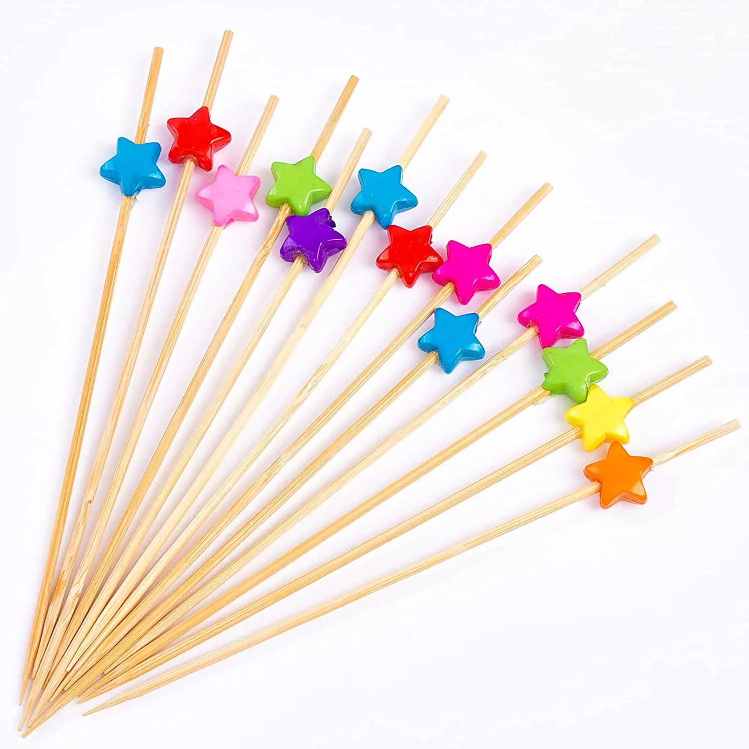 Одноразовые Деревянные бамбуковые шампуры ручной работы, детские фруктовые палочки для фруктов, мяса, подача еды