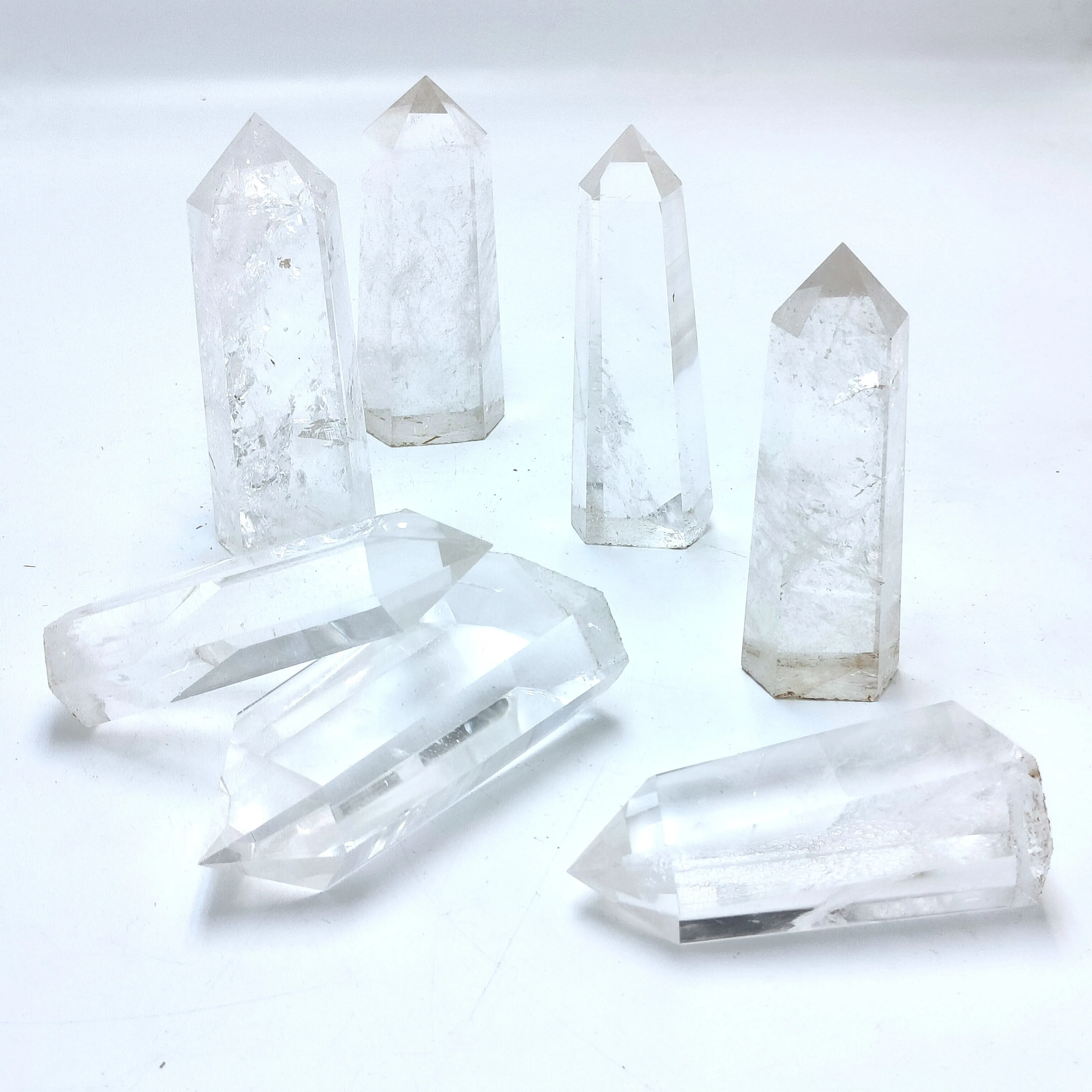 Natural Healing Quartz Crystal White Clear Tower Point Wand Stone Obelisk For Decoration