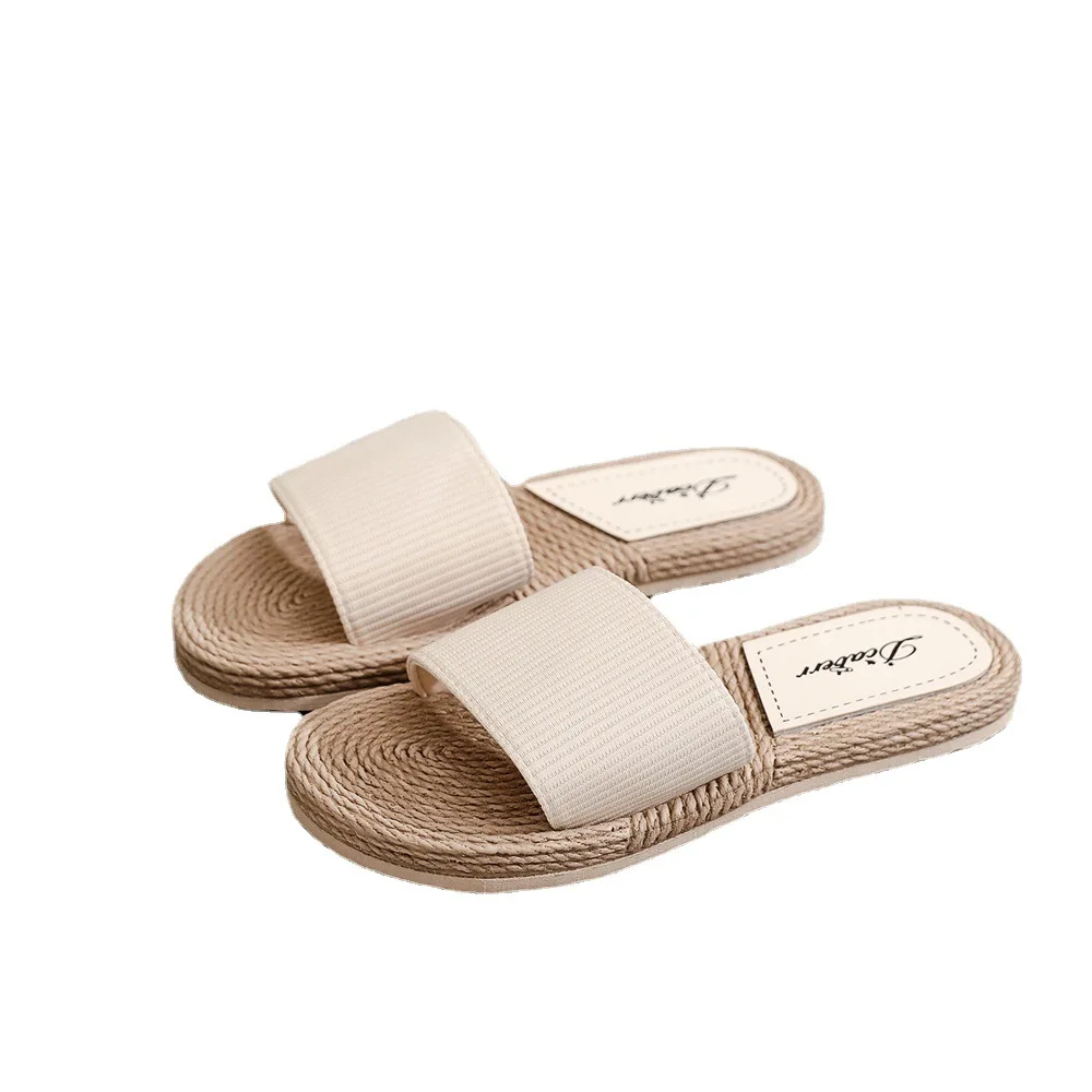 2021 new summer flip flops ladies fashion hemp rope outer wear slippers trend casual female sandals