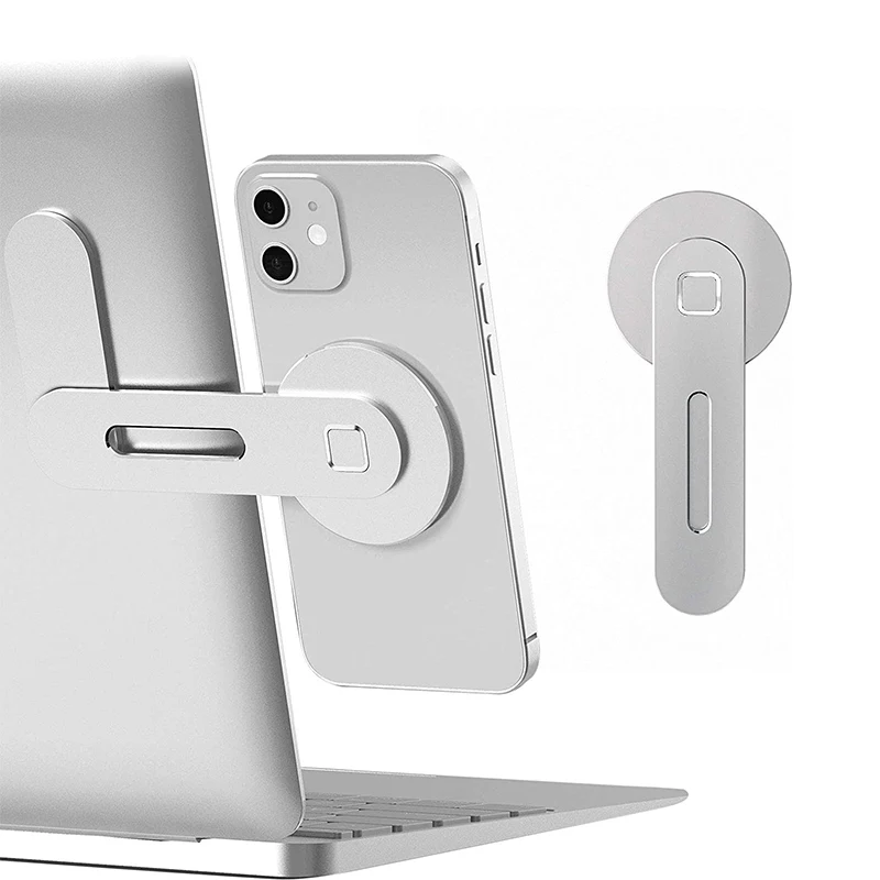 For iPhone 13 14 Pro Magnetic Notebook Cell Phone Mount Support Laptop Extension Stand Magnetic Laptop Mobile Phone Holder