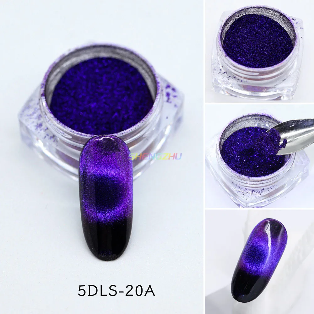 5DLS-20A series new arrival chameleon color shifting magnetic cat eye pigment powder for nail polish nail gel and resin
