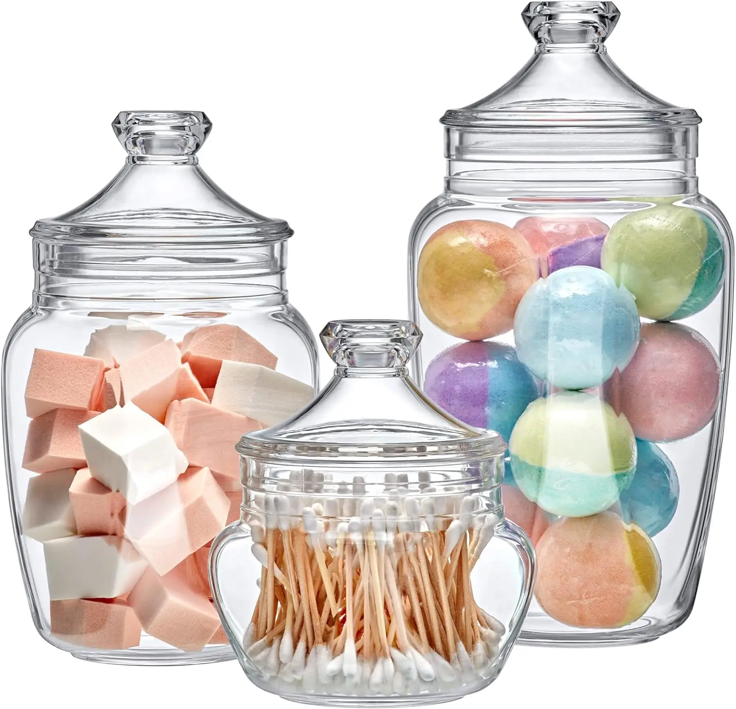 Acrylic Apothecary Jars with Airtight Lid Candy Jars for Candy Buffet Decorative Bathroom Canisters