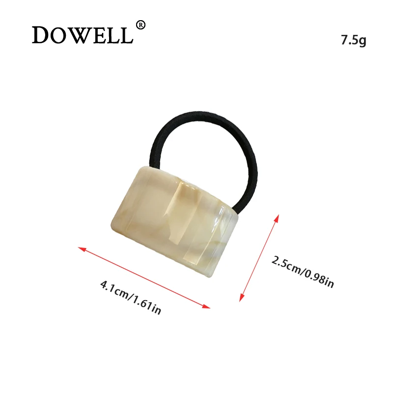 DOWELL wholesale American style simple matte ponytail shiny geometric plastic elastic hair bands
