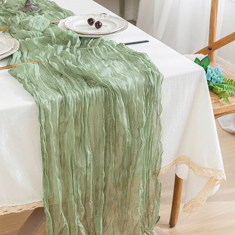 Wholesale Modern Popular Hotel Party Wedding Christmas Festival Decorative Table Runner Cheesecloth Wedding Arch Gauze Fabric