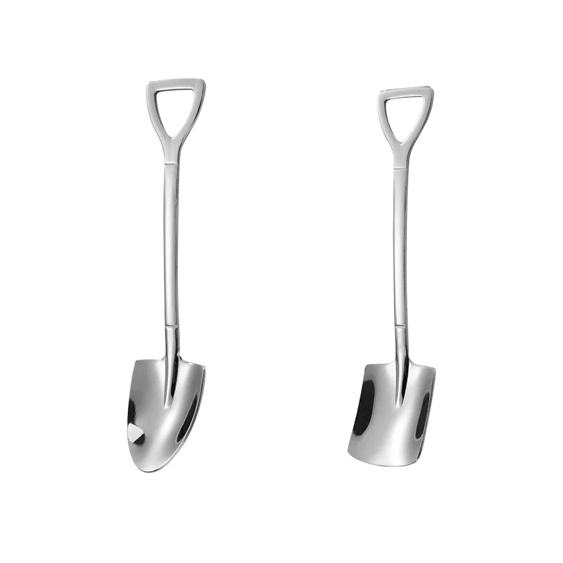 SS304 Stainless Steel 18/10 Teaspoon Shovel Kids Mini Ice Cream Scoop Spoon Honey Coffee Spoon