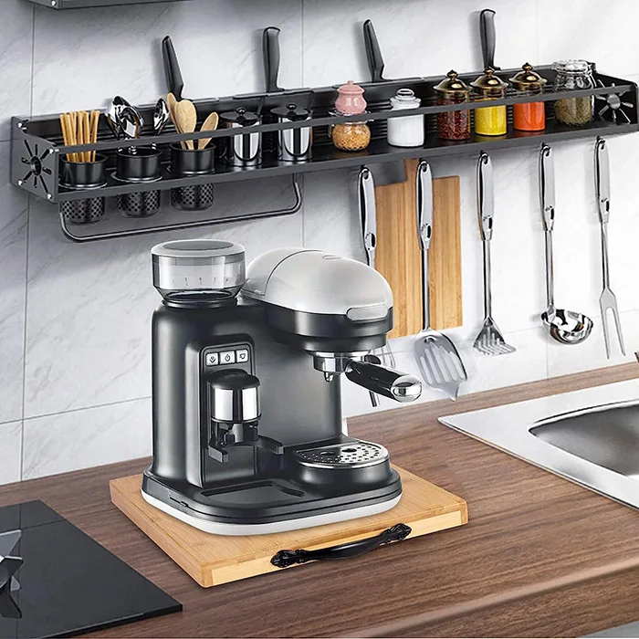 Bamboo Appliances Slider Multipurpose Appliance Sliding Rolling Tray for Coffee Maker Toaster Blender Air Fryer Stand Mixer