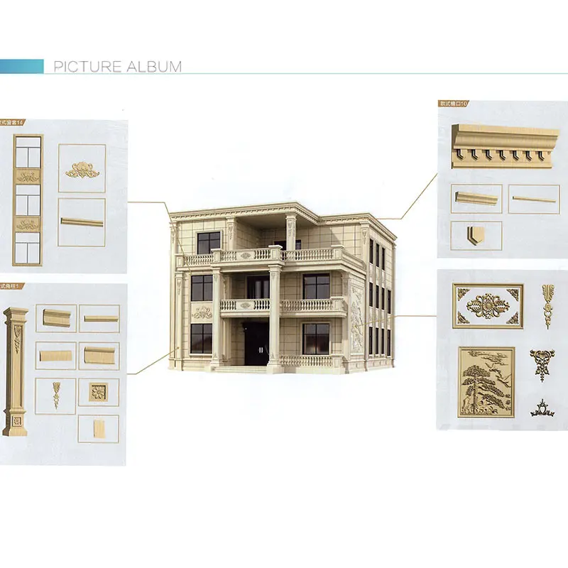 Вилла здание внешний декор стен молдинг plларс карниз окна крышки резные части