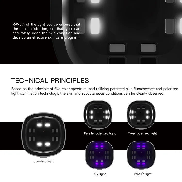 New Product Ideas 2025 Other Beauty Salon Equipment Led UV Light Home Skin Test Touch Screen Skin Scanner Machine Portable White