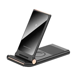 KUULAA Folding 15W 3 in 1 Wireless Charger Portable For Iphone Samsung Huawei Fast Charging Station Multi-function Charge stand