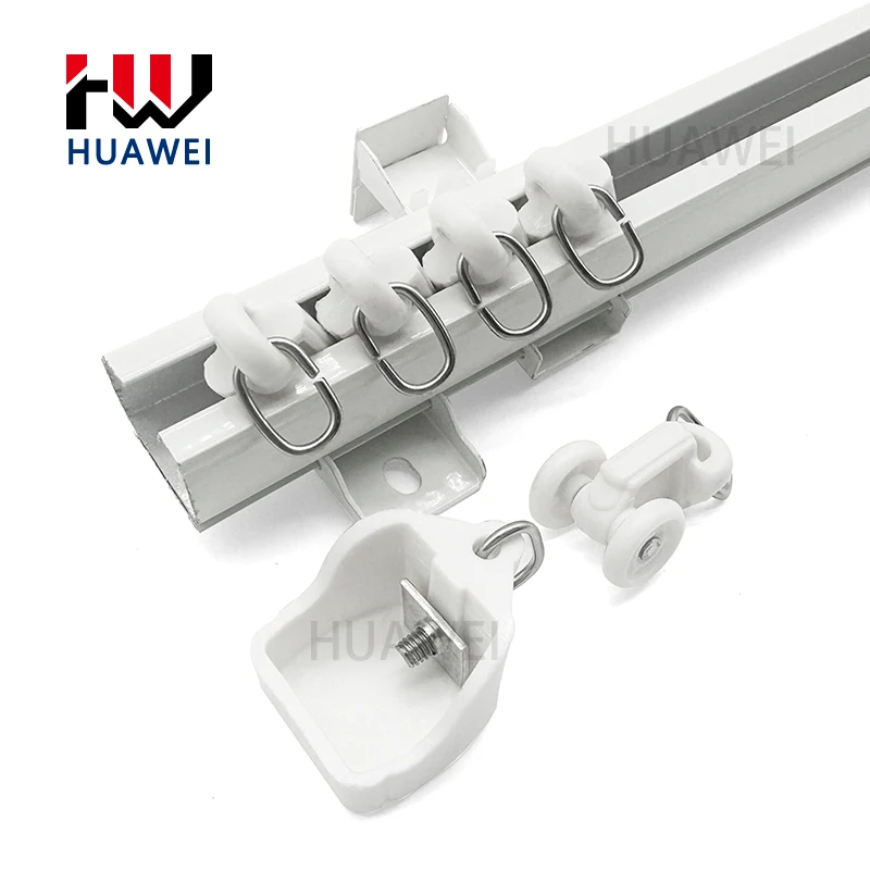 HUAWEI Home Use U Shape Curtain Rails Track Accessories Bracket Set Ripple Fold Ceiling Mounted S Wave Alloy Curtain Track