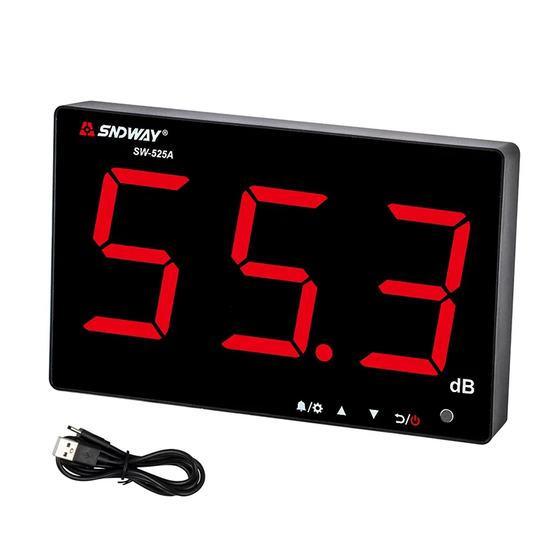 SNDWAY SW-525A 9.6 inch Large Screen Red LCD Display type 1 noise meter wall-mounted sound level meter