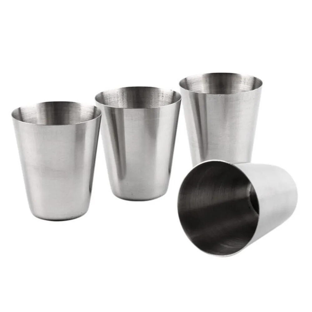 Christmas Wholesale Polished 1oz Mini Stainless Steel Shot Glass Cup Wine Drinking Glasses Home Kitchen Bar Tool