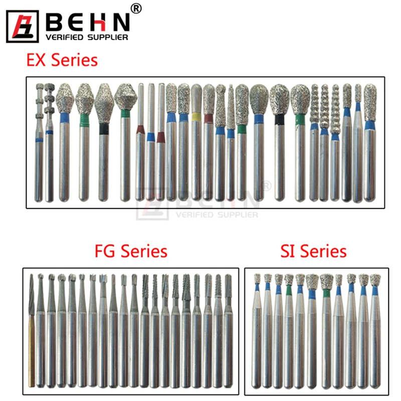 Dental polishing drill clinic burs FG high speed Oral materials dental burs diamond round BR burs kit drill bit for broken crown