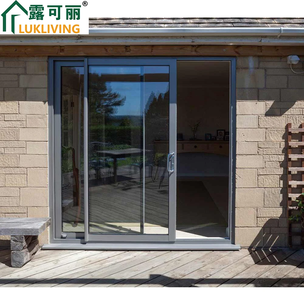 Lukliving звуконепроницаемые стеклянные раздвижные двери для внутреннего дворика Большая веранда балкона