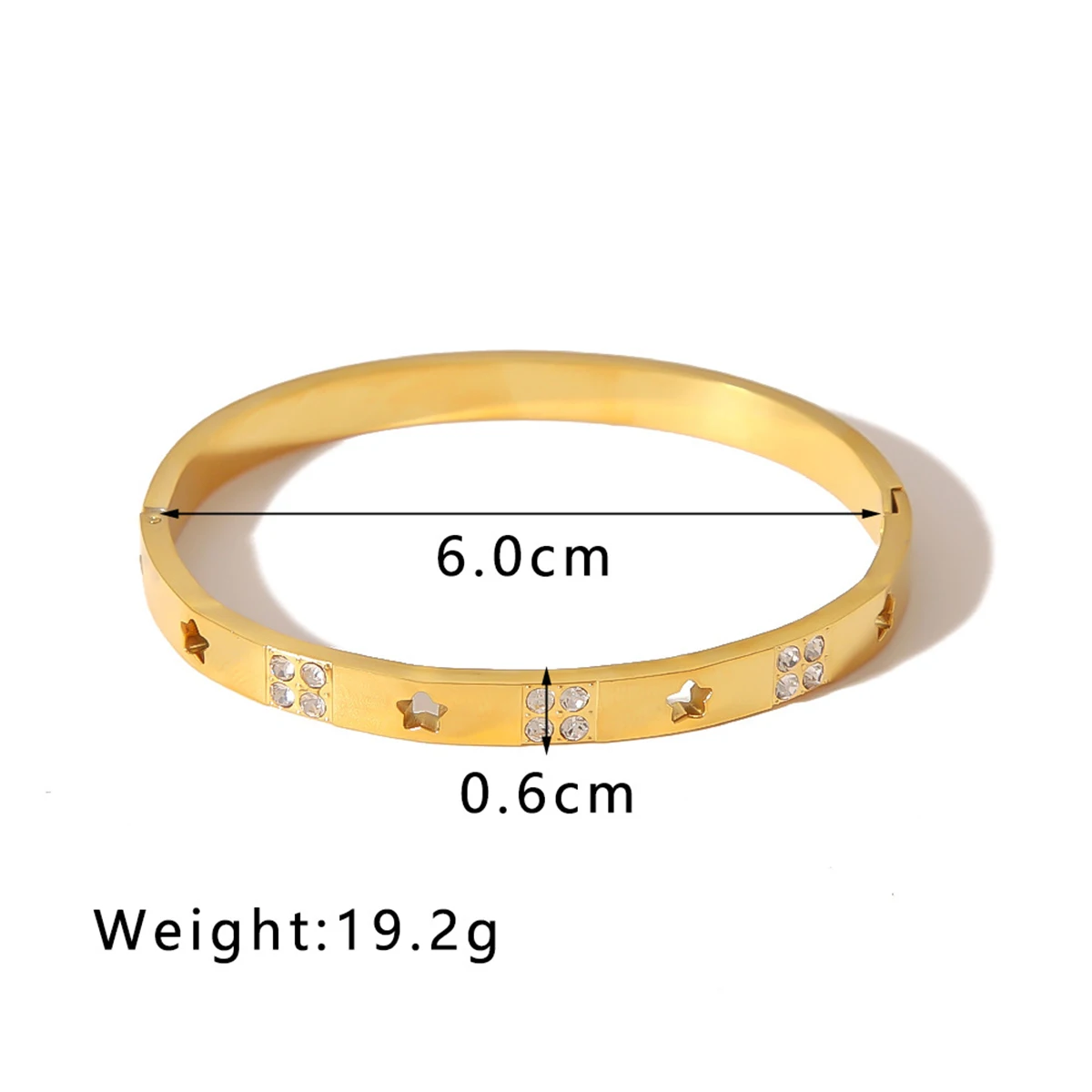 stylish gold plated bracelet Stylish Cubic Zirconia Stainless Steel Wrist Bangle Bracelet 18K Gold Plated Waterproof Jewelry