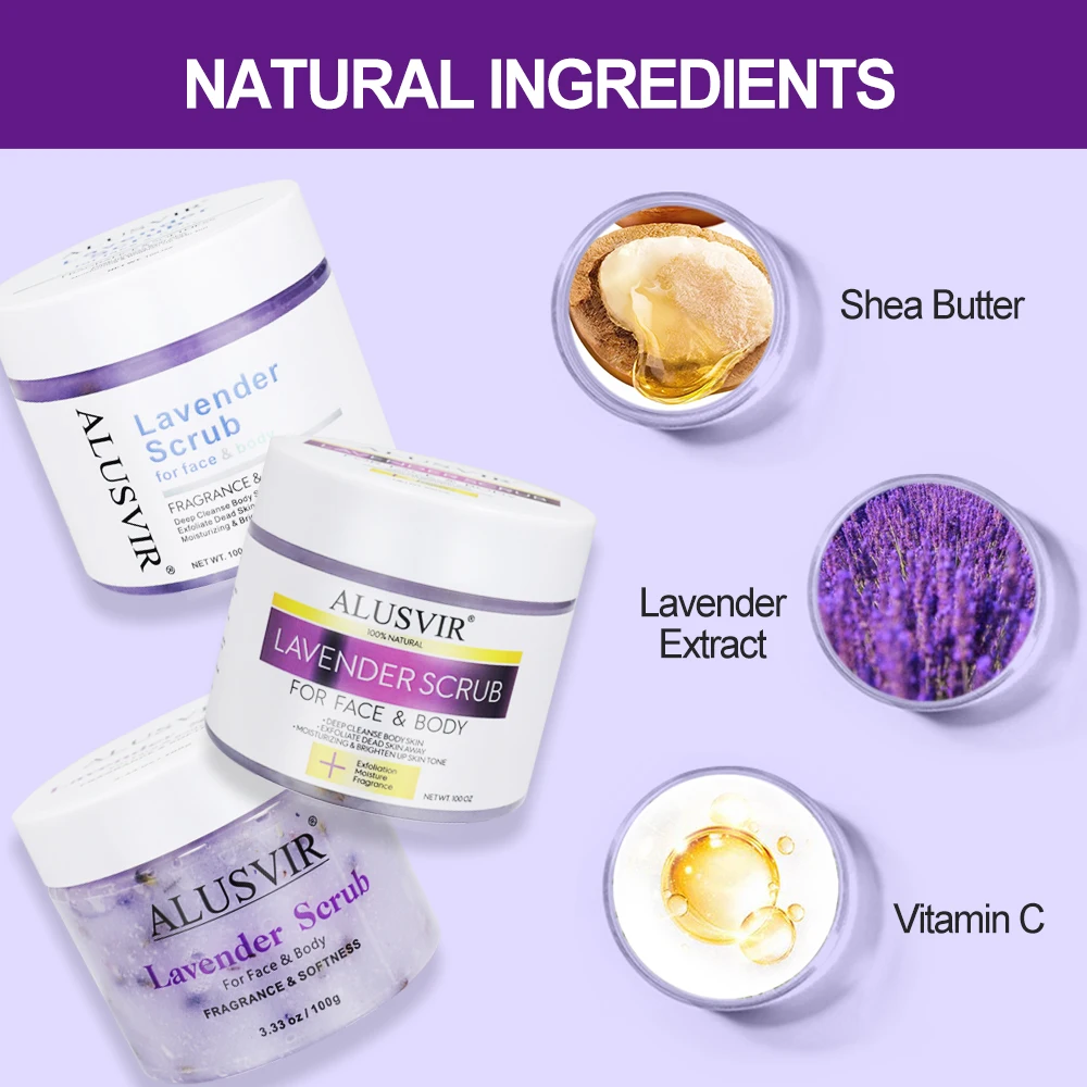 In Stock Natural Body Exfoliator Care Exfoliating Skin Whitening Scrub Lavender Rose Coffee Turmeric Bath KP Body Scrub Products