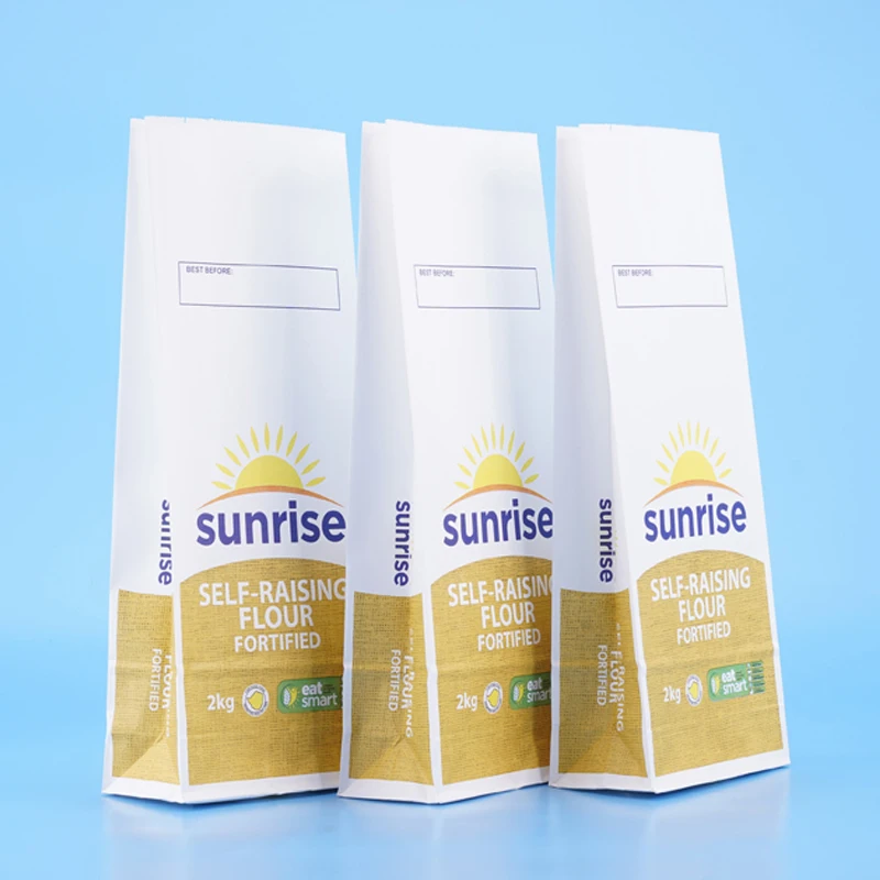 Wheat Flour Salt Packaging Paper Bag Direct Factory Wholesale 1kg 2kg Kraft Paper Carton Packaging Customized Food Grade Accept
