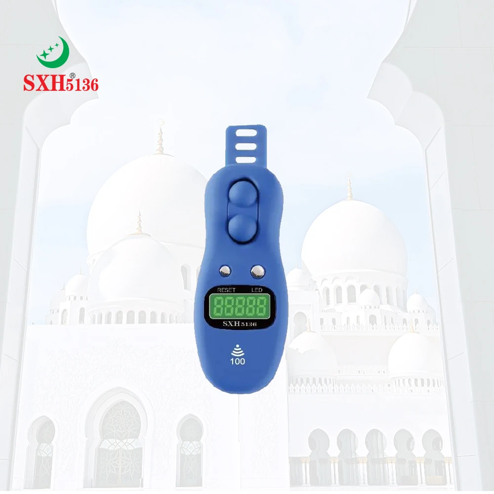 SXH5136 Factory Wholesale New Beads Digital Tasbih With LED x100 Beep Sound Hand Tally Counter Ring Tasbeeh Battery Replaced