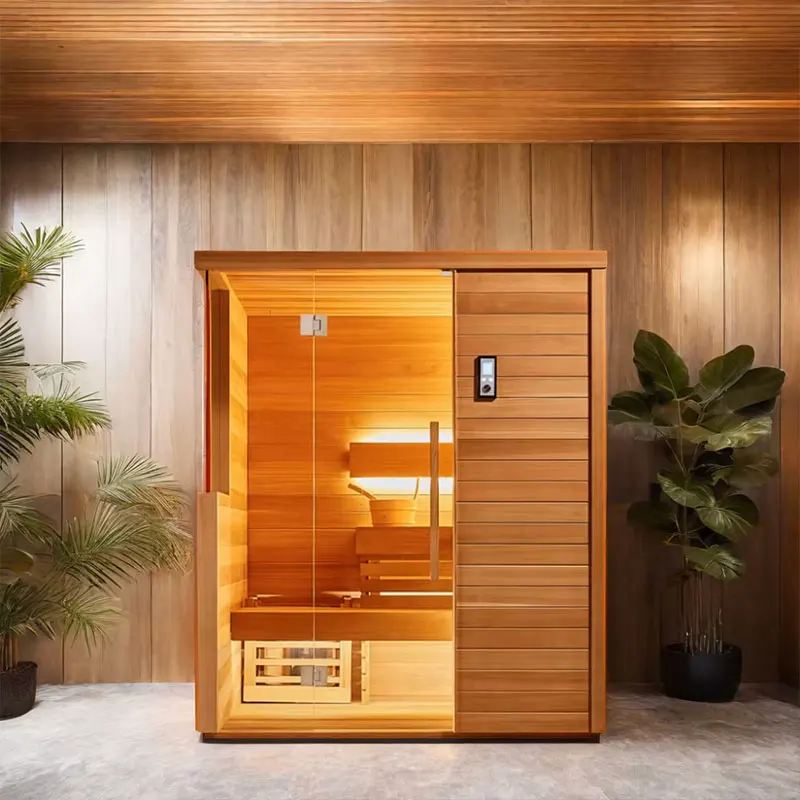 2-4 person Infrared Indoor Sauna Bath Traditional Finnish cedar Solid Wood cedar Steam Sauna Room