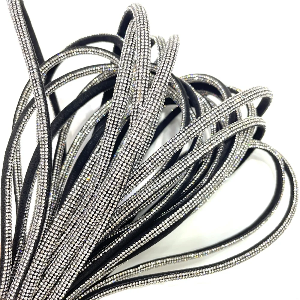 tr401 high quality shoes decoration rhinestone rope cord crystal rhinestone strip for sandals