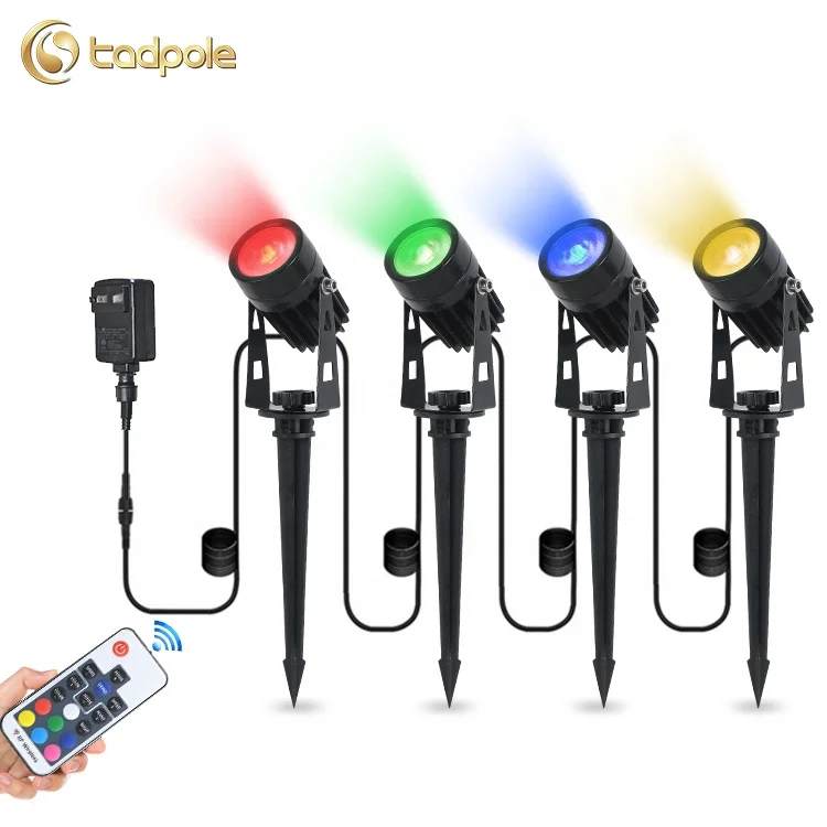 Backyard Park Pole Ground Landscape Spot Lights Adjustable Spot Spike Led Rgb Lawn Garden Light