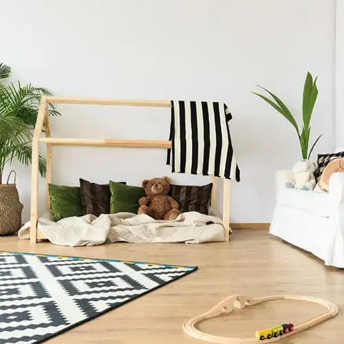 Natural Wood Montessori Bed For Kids High Quality Wood Floor Bed For Toddlers