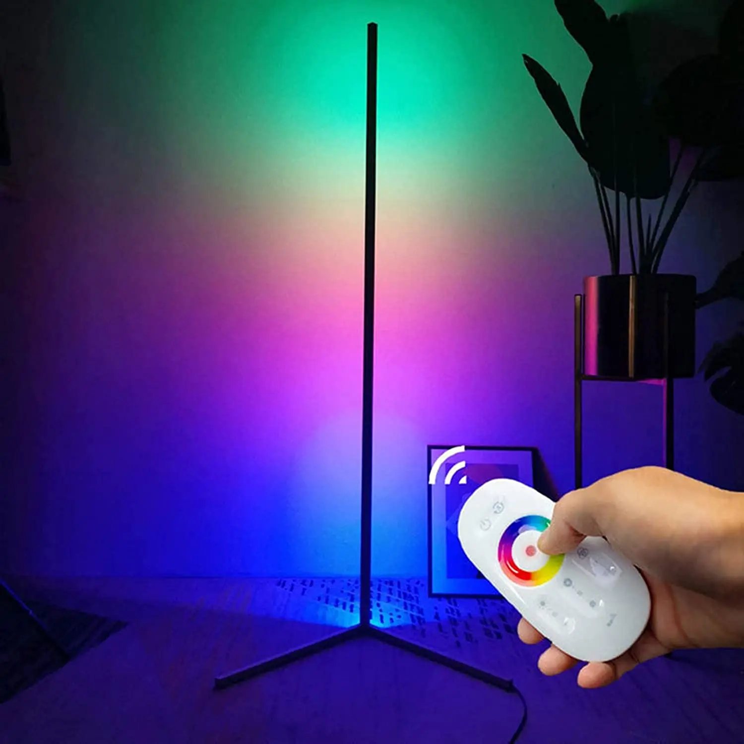 Современный напольный светодиодный RGB светильник с дистанционным управлением 142 см красочные напольные светильники для гостиной комнатное освещение угловая лампа