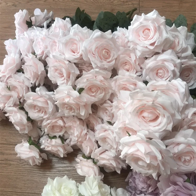 High Quality C-1498  Artificial Silk White Diamond Rose Bouquets Flower  Backdrop For Wedding Decoration