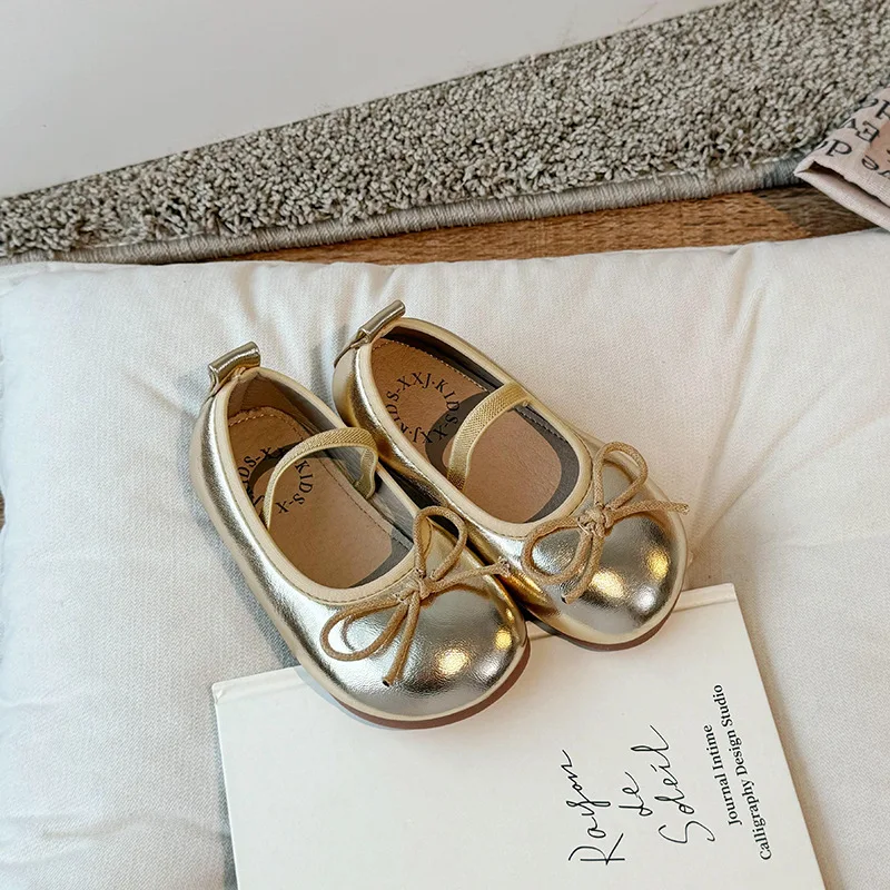 Conyson Children leather shoes 2024 spring summer new girls soft bottom shoes bow baby non-slip fashion princess single shoes