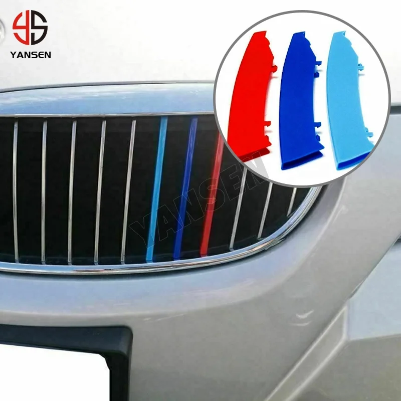 M-цветная Спортивная передняя решетка радиатора вставка для BMW 325i 328i 330i 335i M3 E90