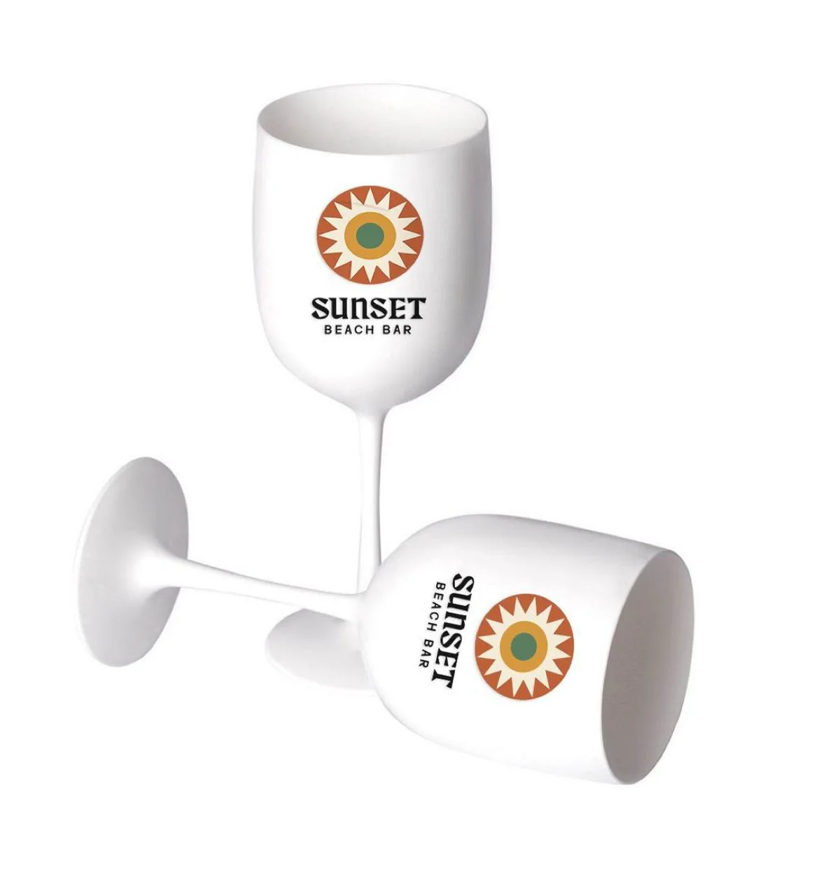 Ice Imperial Champagne White Gold Lettering Acrylic Goblets wine Glasses