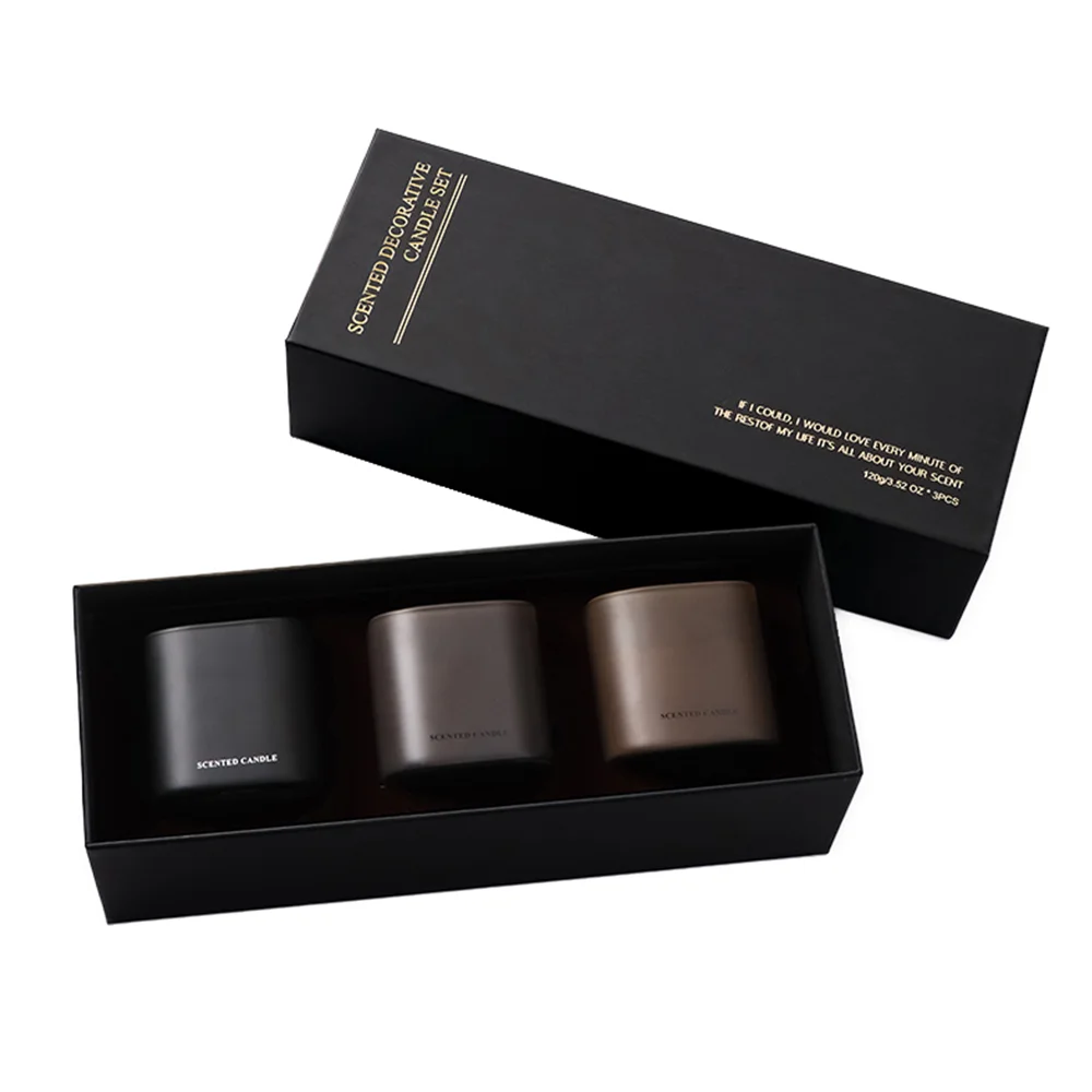 Holiday Decoration Custom Logo Mini Luxury Fragrance Soy Scented Candles Set With Cotton Wick
