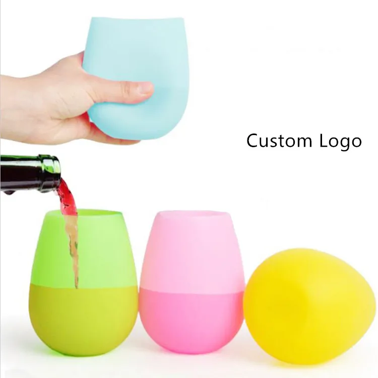 
Unbreakable Silicone Wine Glasses&Cups Shatterproof Flexible silicone Cups 