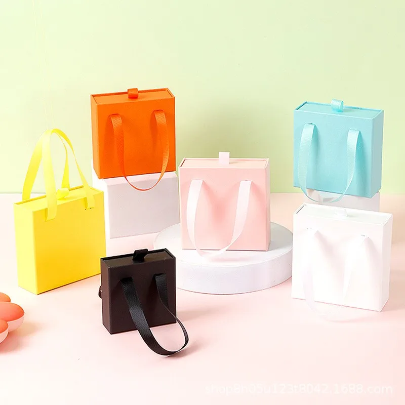 Handmade Ornament Gift Storage Ring Bracelet Box Jewellery Packaging Boxes White Drawer Paper Sliding Jewelry Packaging Box