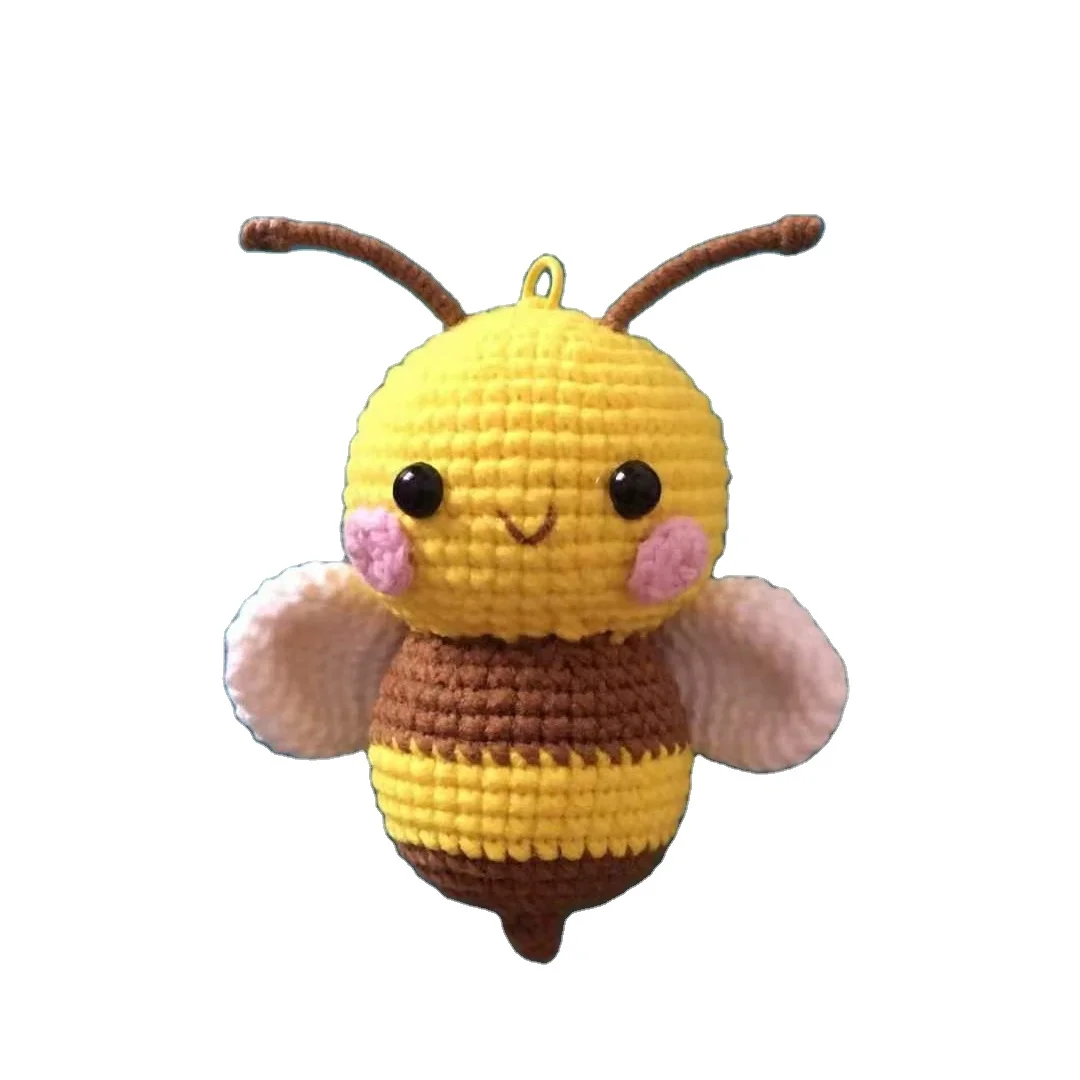 Crochet Knitted Bee toys Bee Toys with Handmade Crochet dolls For Custom Gifts crochet keychains