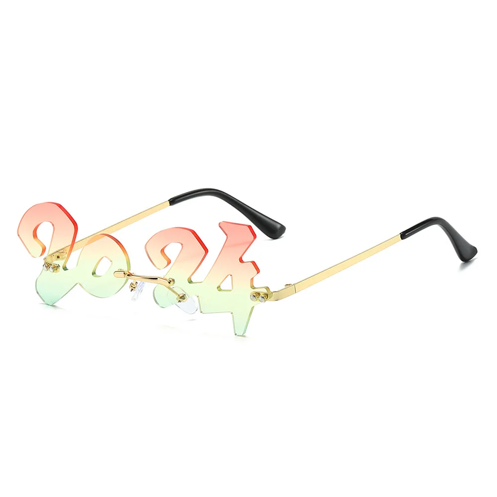 Sunglasses New 2024 Wholesale Holiday Props Digital Glasses Party Decoration Happy New Year Glasses