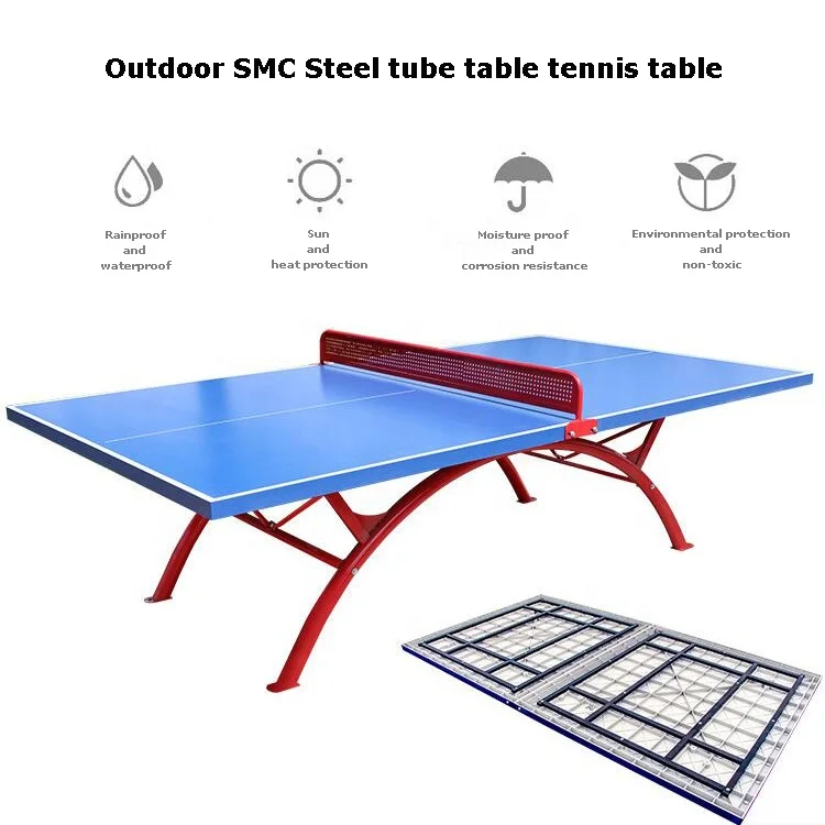 Removable Rainbow Ping Pong Table Legs SMC Outdoor Ping Pong Table