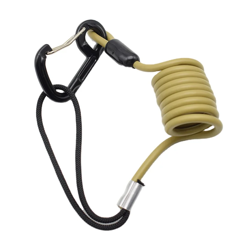 Secure spring cables wire rope Spring spiral coil tools safety lanyard With carabiner for working at heights
