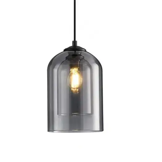 Nordic style Artist Smoky grey Glass hanging light restaurant lamp single head nordic pendant lamp chandelier bedroom bedside bar cafe