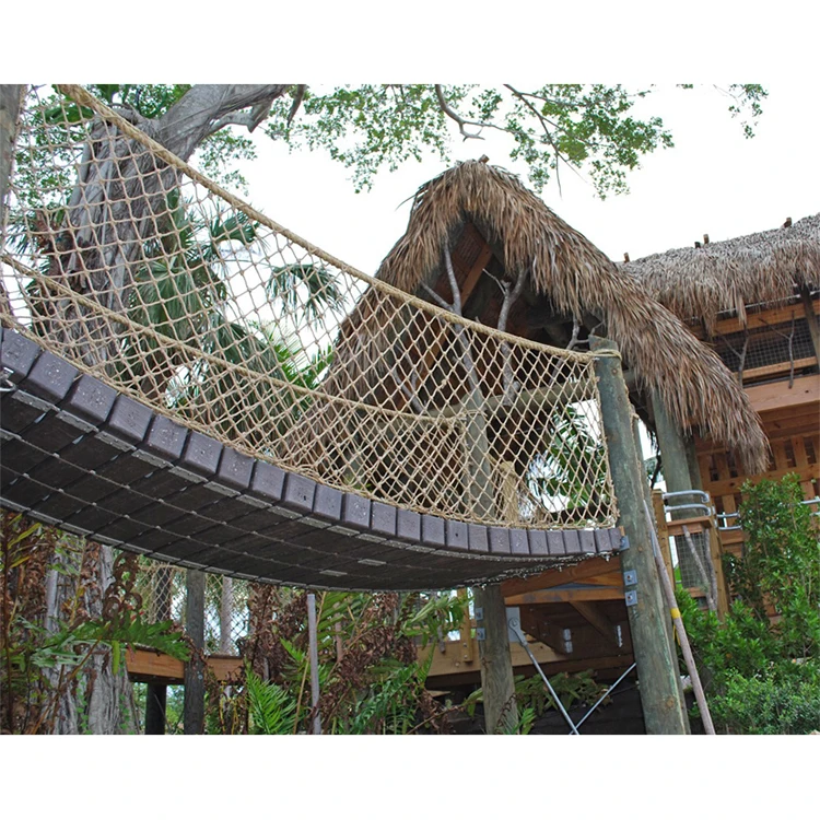 Hanlin Design Playground Equipment Kids Wood Suspended Bridge Kit Rope Bridge Kit for Adults and Kids