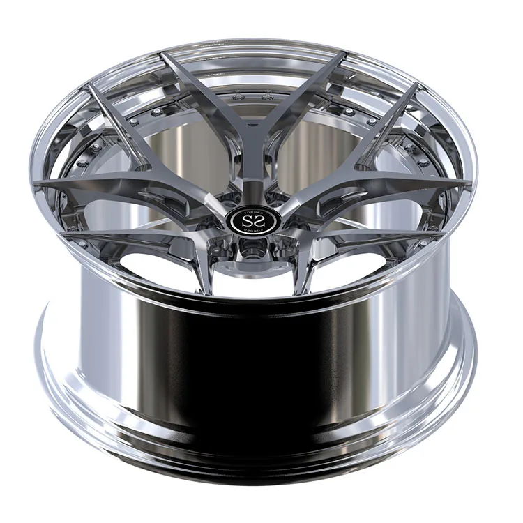 6061-T6 Aluminum Alloy Rims Custom 2-PC Polish Barrel+Gun Metal Disc 5x112 20 21 inches Fit to Audi RS5 B5