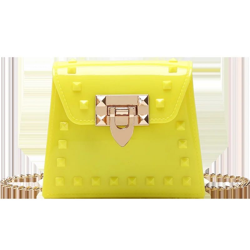 
Kids Fashion Handbag Purses Rivet Hand Waterproof Mini Pvc Jelly Bag 