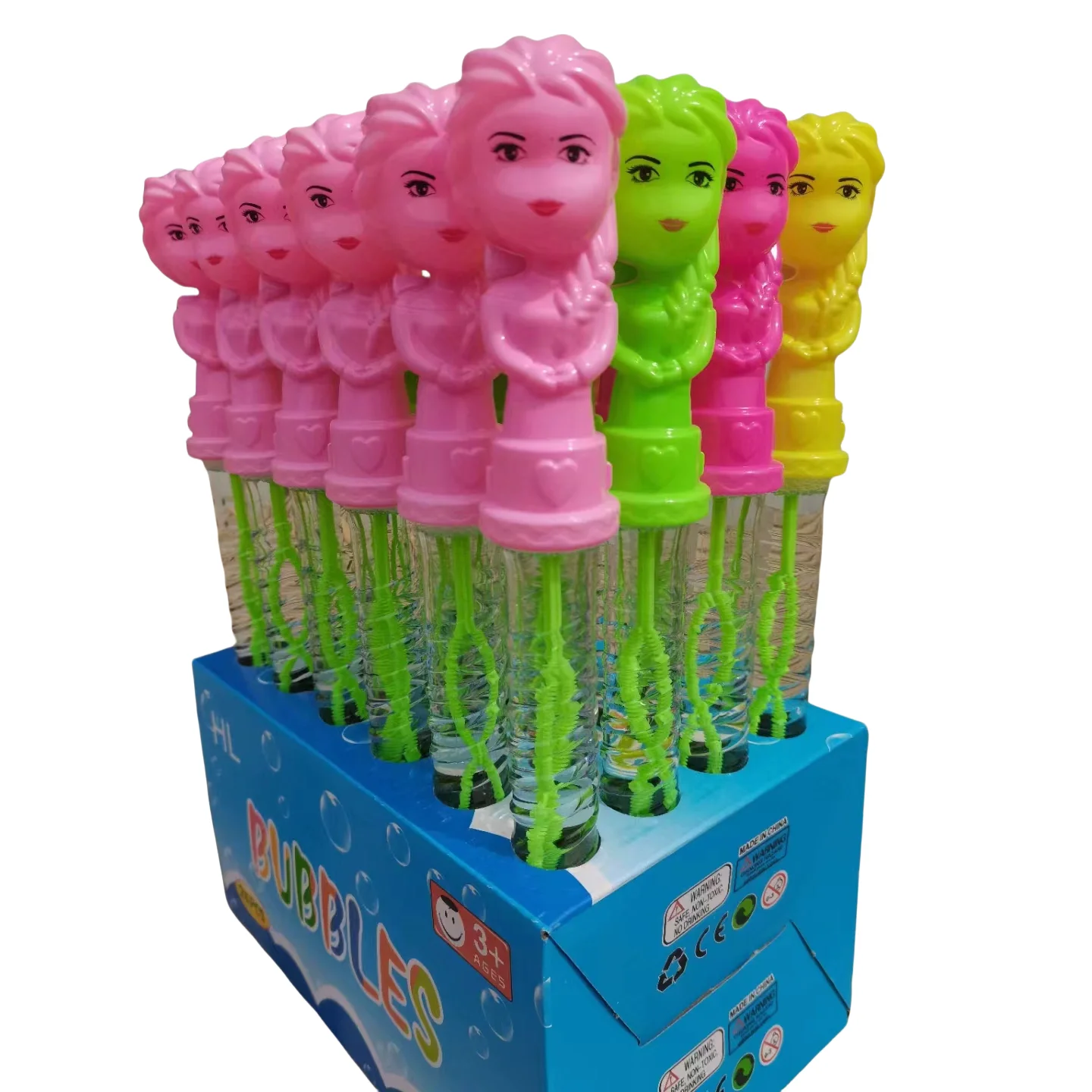 Hot Selling Cartoon Soap Bubble Toys with Wand Stick Blower Water Outdoor Summer Toy for Kids and Girls