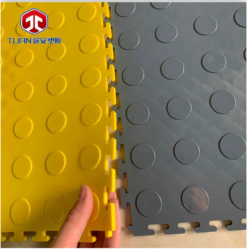 PVC interlocking floor mat 100% raw material floor tile heavy duty warehouse tile slab floor