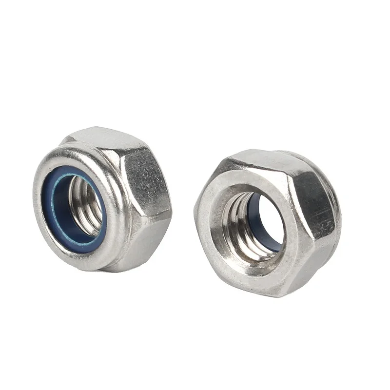 8.8 grade DIN985 self-locking lock nut White zinc nylon nut