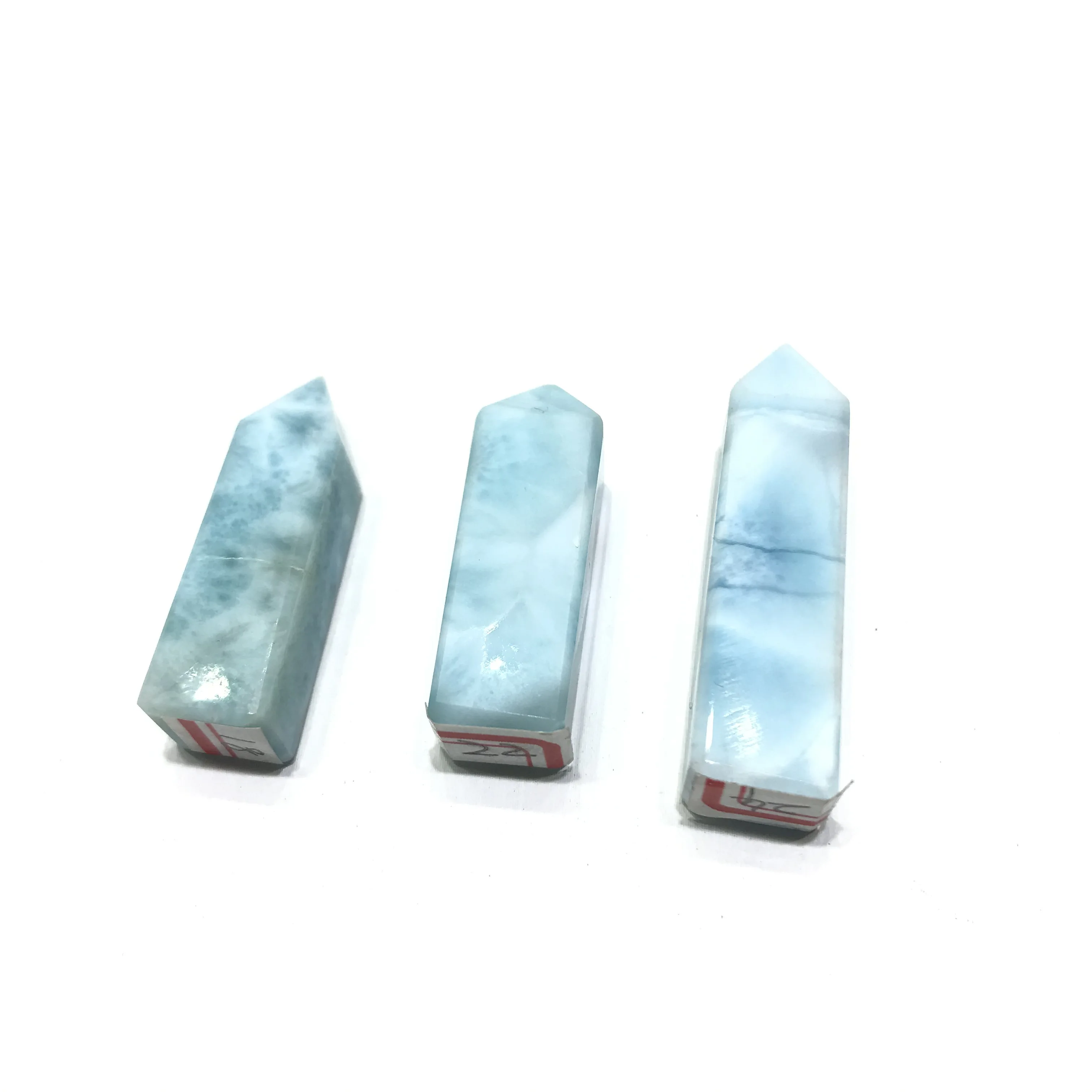 Natural High Quality Light Mini White Blue Small Larimar Crystal Tower For Home Decoration Pendant