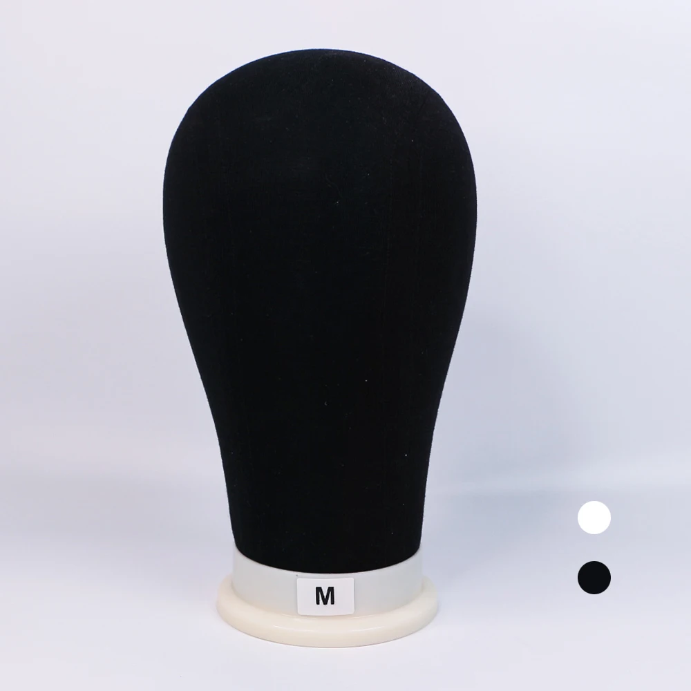 Factory Price Black Wig Trimming and Styling Mannequin Head Wig Display and Restyling Colored Foam Cork Canvas Head