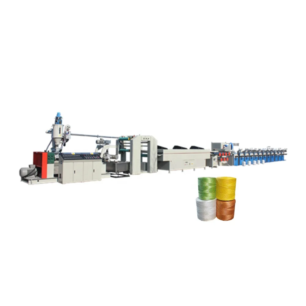 Manufacturer of PP PE Polypropylene raffia splitfilm fiber baler twine extrusion line to make agriculture plant binding twine