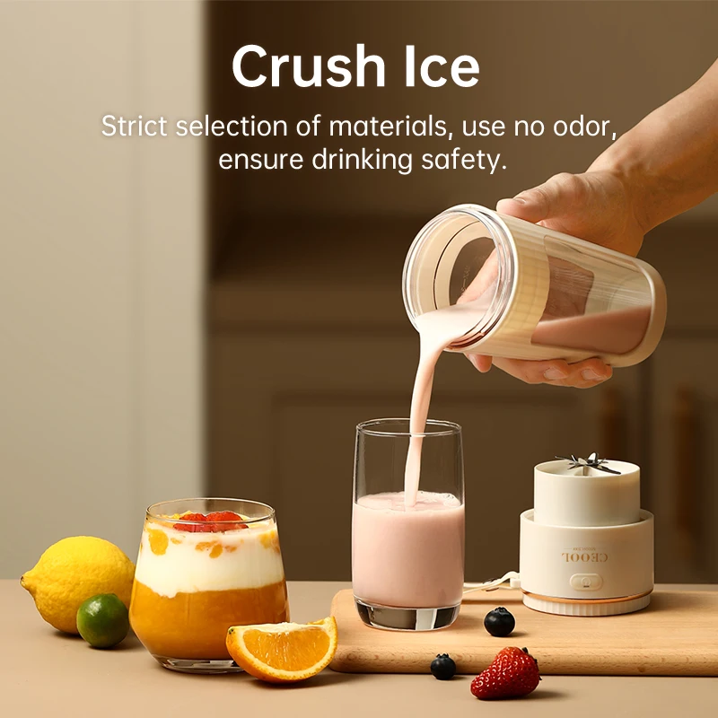 Hot Selling Portable 340ml Fruit Ice Mixer Cup Blender USB Charge Juicers Fresh Juice Portable Bottle Blender