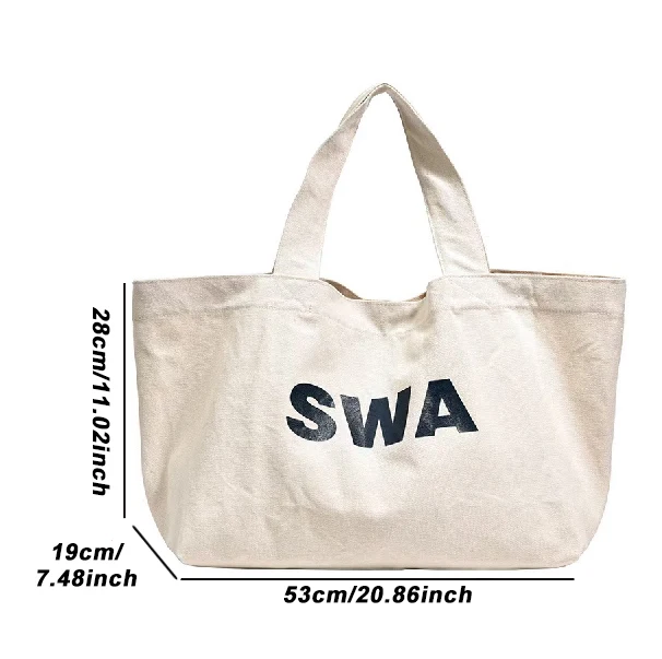 Customized Fashion Luxury Shoulder Women Tote Bags Canvas Cotton Reusable Shopping Bag For Girl Students